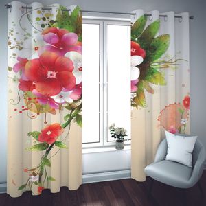 2021 Yüksek Kalite Karartma Perde Pencere Fotoğraf Baskı Perdeleri Oturma Odası Yatak Odası Için Avrupa Tarzı Güzel Çiçekler