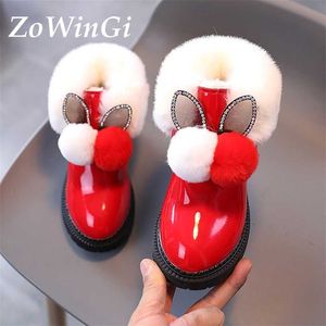 Tamanho 21-30 inverno meninas botas crianças martin bebê criança calçados crianças impermeável quente não-deslizamento curto 211227