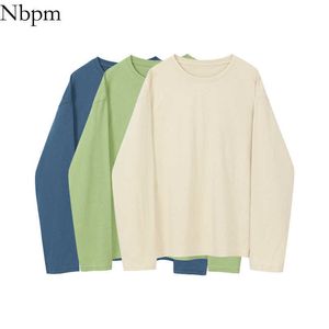 NBPM Primavera verão moda feminina camisetas manga longa tees top t-shirt feminino roupas bonitos bonitos senhoras 210529