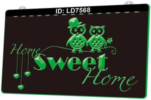 LD7568 Cute Owls Stars Home Sweet Dreams Nursery Light Sign 3D Engraving LED Wholesale Retail