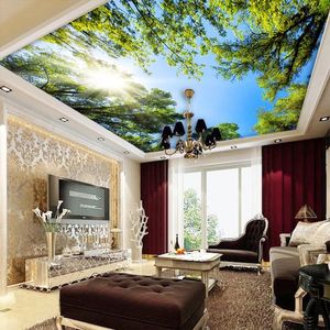 Custom Photo Wallpaper Modern Green Large Tree Wall Bedroom Living room Hotel Restaurant Ceiling Backdrop Murals