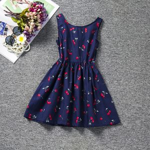 Baby Girl Dress Top Summer Party Cherry Stampato Tutu Ragazze Sundress Bambini Boutique Abbigliamento 2 3 4 5 6 Anni 20220223 Q2