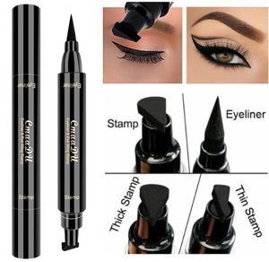 Double Head Stamp Wing Eyeliner Pen Black Liquid Eye Liner Pens Waterproof Natural Easy to Wear CmaaDu Makeup Pencils