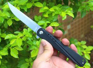 JJ101 Coltello chiudibile Flipper 8Cr14Mov Lama a goccia satinata G10 + Manico in acciaio inossidabile Cuscinetto a sfera Coltelli tascabili EDC ad apertura rapida