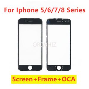 For iPhone 5 5s 6 6s plus 7 plus 8 Plus Repair Parts LCD Touch Screen Glass Display Front Frame + Hot Glue Bezel + OCA