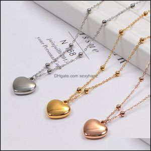 Pendant Necklaces Pendants Jewelry three Nsional Love Necklace Rose Gold Chain Jewelry Color Fast Anti Allergy Drop Delivery