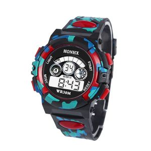 Wristwatches Outdoor Multifunction Chidren Zegarek Cyfrowe Chłopcy Dziewczyny Dziecko Guma Sport Elektroniczny Wrist Watch Kids Led Date Clock Reloj