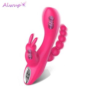 NXY Vibrators kanin G Spot Clitoris Stimulator Penis Anal Dildo Vibrator Double Penetration Sexleksaker för kvinnor Vuxen Par Sexuell produkt 1118