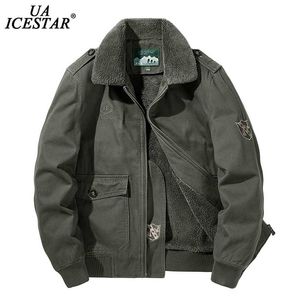 UaiceStar бренд зимняя куртка мужчины теплые сгущает флис мода повседневная пальто большие размеры одежда M-5XL ветровка мужская куртки 211214