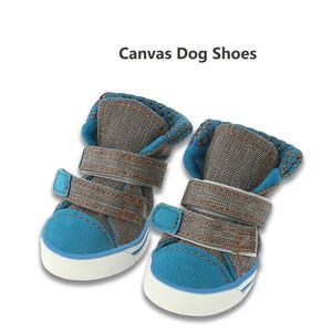Dog Apparel Shoes Canvas & PU Winter Shoe For Medium Large Dogs Footwear Wear-resistant Puppy XS-XL Pet Product