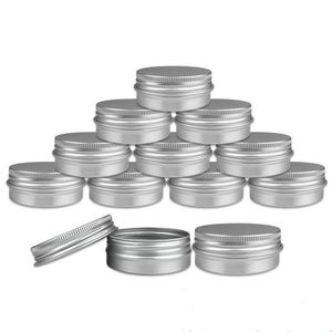 Aluminium Silver Tin Burs Metal Storage Container Bottle Packing Boxar med skruvlock för DIY Beauty Cosmetics Accessories