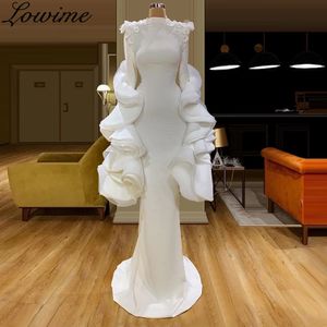 Neue Mode Formale Dubai Meerjungfrau Abendkleider Arabisch Sexy High Neck Langarm Prom Kleid Party Pageant Promi Vestidos