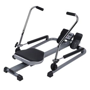 Indoor Hydraulic Rowing Machine 360 Degree Multifunctional Glider Fitness Equipments Body Building Home Gym Sport Exercise Pulling Power Foldable LCD Monitor