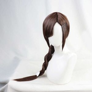 Anime WONDER EGG PRIORITY Neiru Aonuma Cosplay Wig Brown Braid Hair Props Heat-resistant Fiber + Cap Party Role Play Y0913