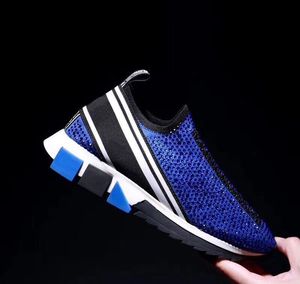 Popular Newest Designer Unisex Womens Mens Sneakers Diamond Casual Mesh Shoe Women Men Stretch Knit Socks Shoes Boots 35-46