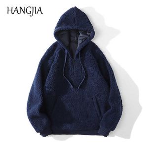 Khaki röd blå sherpa hoodies streetwear halv zip fleece hoodie män kvinnor höst och vinter varm hoody män kläder c0607