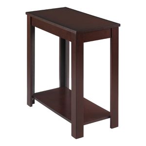 US Stock Bedroom Furniture Transitional Pc Chair Side Table Warm Brown Finish Flat Table Top