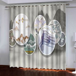 2021 europeisk 3d stereoskopisk gardin i vardagsrummet cortina gardiner för fönster blackout gardiner draperier