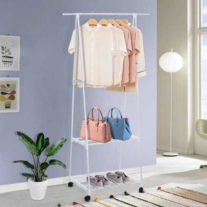 Clothing Wardrobe Storage Multifunctional Clothes Rack Coat Hallway Removable Hanging Racks Home Furniture DIY Floor Standing Shoe