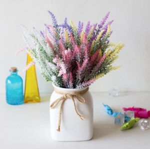 1 bunt konstgjorda blommor romantiska provence lavendel plast bröllop dekorativa vas för hem dekor korn jul fake växt gc675