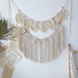 Macrame Wall Hanging Tapestry Tassels Woven Wall Decor Banners Bohemian Room ornaments Chic Boho tapestries Home Decor 210609