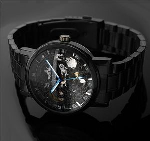 Top-Verkauf WINNER Mode Mann Uhren Herren Automatikuhr Mechanische Uhr für Mann Metallband WN54-3