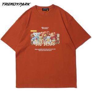 T-shirt herr Bad Bears Tryckt sommar Kortärmad Hip Hop Oversized Bomull Casual Harajuku Streetwear Top Tee Tshirts 210601