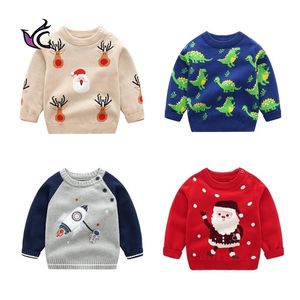 Yg Autumn Winter Children's Sweater Cotton Baby Boy Girl Knitted Long Sleeves Warm Cartoon Christmas Clothes 211201