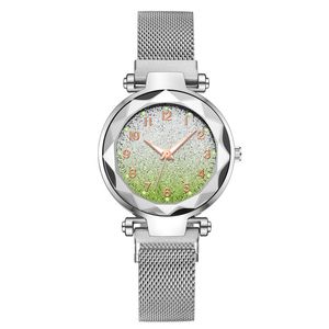 Kobiety Zegarek Kwarcowy 33mm Klasyczny Styl Panie Zegarki Montre De Luxe Elegancka Moda Wristwatch Okrągły Gradient Gwiaździsty Niebo Luminous Stal nierdzewny Prezent