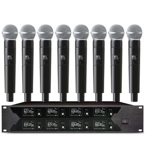 Microphones Professional Wireless Microphone 8 Channel Handheld Lavalier For Church Outdoor Activity Stage