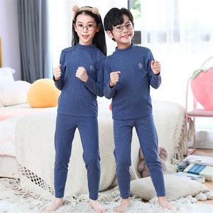 Thermal Underwear for Boys Girls Winter Warm Suit Cation Constant Temperature Children Thermo Set Soft Kids Pajamas 211130