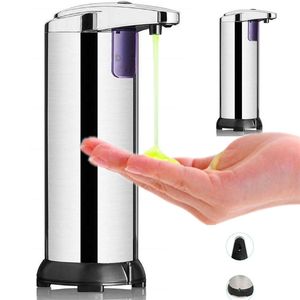 Disinfettante touchless con sensore a infrarossi per dispenser automatico di sapone in acciaio inossidabile da 250 ml per bagno 211206