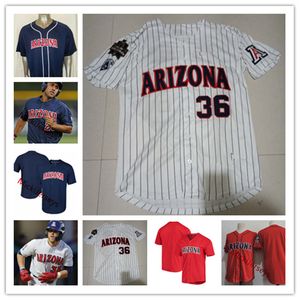 NCAA Custom Arizona Wildcats Baseball Jersey Jacob Blas Matthew Dyer Ryan Holgate Quinn Flanagan Johnny Field J.Farris Alex Mejia Seth Mejias-Brean Rob Refsnyder