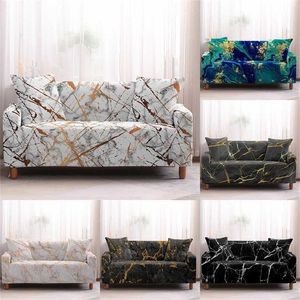 1Pcs Slipcovers Sofa Cover Marble Pattern Covers Towel Living Room Furniture Protective Armchair Couches 211116