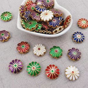 430pcs 18mm Cloisonne Emalj Daisy Lotus Beaded DIY Smycken Göra Charm Örhängen Armband Halsband Pendant Tillbehör