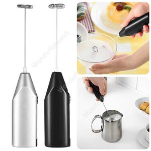 Electric Handheld Stainless Steel Coffee Milk Frother Foamer Drink Electric Whisk Mixer Battery Operated Kitchen Egg Beater Stirrer DAW348