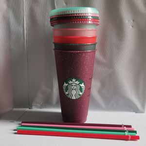 Starbucks 24OZ 710ml Plastic Tumbler Reusable Clear Drinking Flat Bottom Cup Pillar Shape Lid Straw Mug Bardian DHL UV machine printing does not fade
