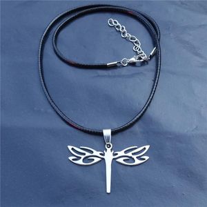 Hängsmycke Halsband Rostfritt Stål Dragonfly Halsband Mode Insect Smycken För Kvinnor Män
