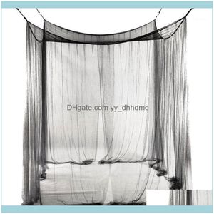 Levererar textilier hem gardeneuropeisk stil 4 hörn post säng tak myggnät full netting sängkläder 190x210x240cm (svart) 1 droppe leverans