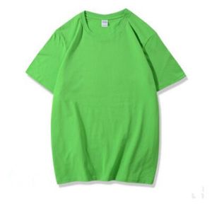 2021 여름 남성 솔리드 컬러 짧은 소매 티셔츠 라운드 넥 코튼 일반 느슨한 빈 패션