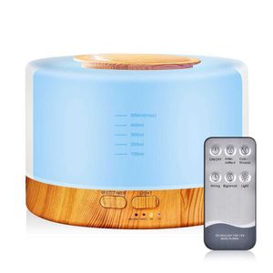 500ml Aromaterapia Difusor Humidificador de ar com luz da noite LED para sala de casa Ultrasônicos névoa fresca aroma óleo essencial 210724