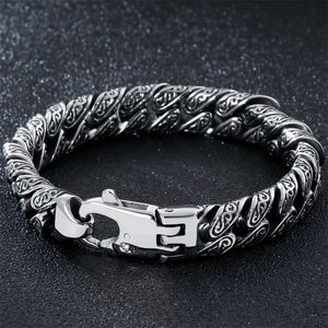 Massivt tungt armband i rostfritt stål för män Länkkedja för män Armband Metallarmband Armband Handsmycken Presenter Pojkvän 220222