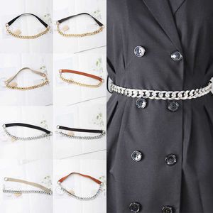 Элегантность эластичная серебряная цепная ремень женское платье Cummerbunds изысканный All-MatchStyle тонкий пояс простой красивый гладкий пояс G1026