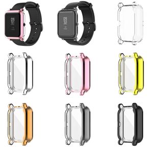 TPU Soft Full Screen Glass Protector Case Shell Edge Frame för Amazfit GTS 2 / 2E GTS2 / E SmartWatch GTS2e Skyddande stötfångare