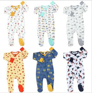 Neugeborenen Baby Mädchen Junge Strampler Langarm Overall Baumwolle Druck Muster Baby Kleidung Set Infant Kleinkind Anzug Fuß 3M-18M