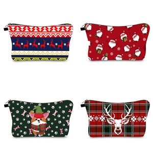 GAI Christmas Series Elements New Printed Cosmetic Bags Clutch Bag Female Multi-purpose Letter Zipper Travel Storage Cases Large Capacity Gift Wholesale