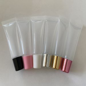 Renkli Doldurulabilir Yumuşak Dudak Parlatıcısı Tüpleri 8ml 10 ml 15ml 18 ml DIY Makyaj Plastik Boş Sıkma Lipgloss Tüp