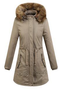 Mode-Damen-Daunenparkas, Damen-Designer-Wintermäntel, lässig, einfarbig, mit Kapuze, weiblich, dicke Baumwolle, Damen-Oberbekleidung, lange Oberteile