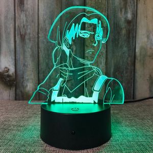 Nattlampor USB Eren Erwin Smith Attack On Titan Anime Lamp Table Present Ljus Som Barn Hem Vardagsrum Sovrum Dekoration Nattlykta