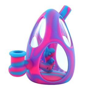 Dab Rigs Dinosaur Egg Water Pipe Szkło Bong Hookh Silikonowe Bongs Użyj do palenia MOQ = 10 sztuk